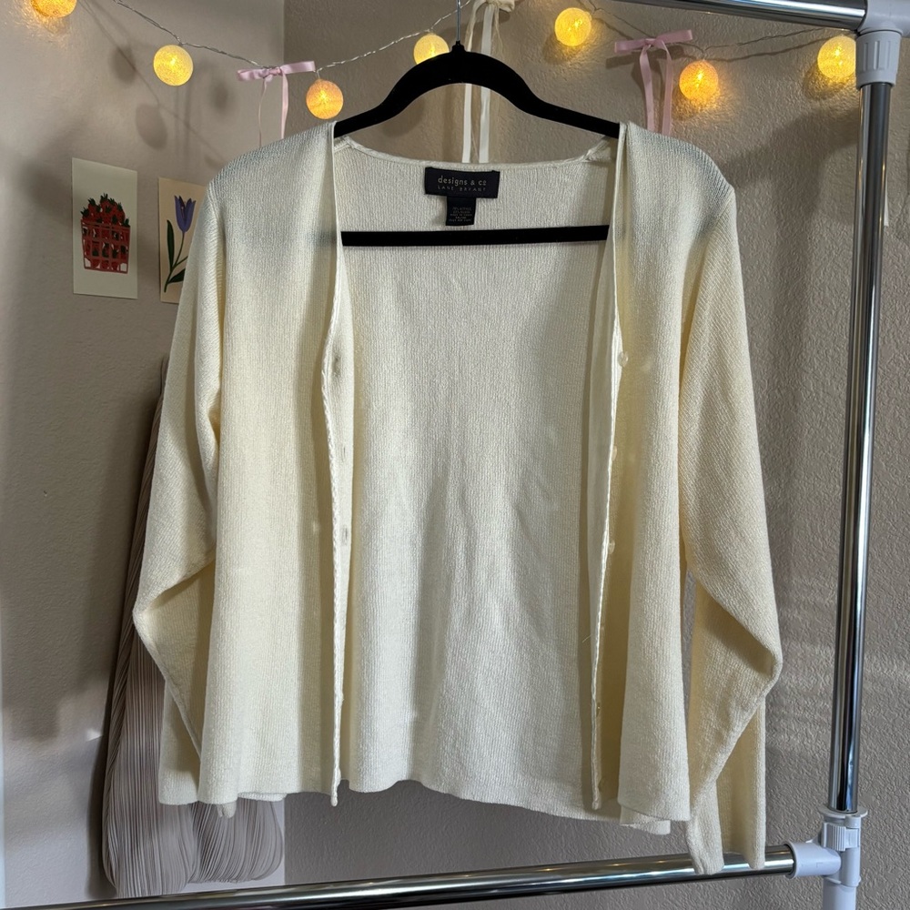 ୨୧ ･ﾟ✧ Lane Bryant Cream Cardigan Sweater - Picture 5 of 7
